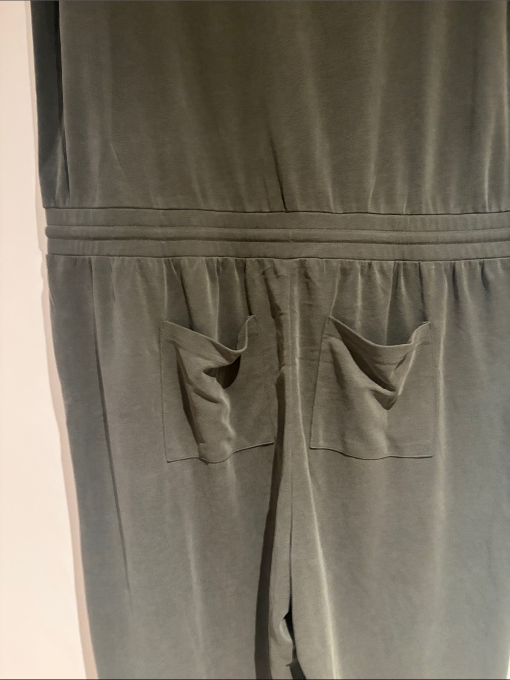 Lou & Grey Olive V-Neck deawstring elastic Waist Jumpsuit - Picture 7 of 12